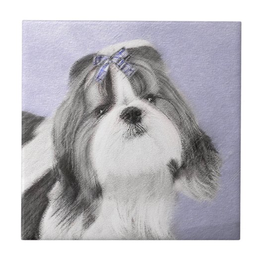 Carreau Peinture Shih Tzu - Cute Original Chien Art (Devant)