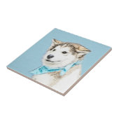 Carreau Peinture Sibérienne Husky Puppy - Art Chien origin (Côté)