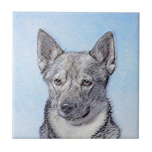 Carreau Peinture Suédoise Vallhund - Cute Original Chien A (Devant)