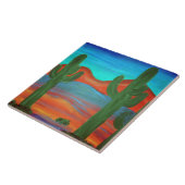 Carreau Peinture Sunset du Sud-Ouest du Saguaro (Côté)