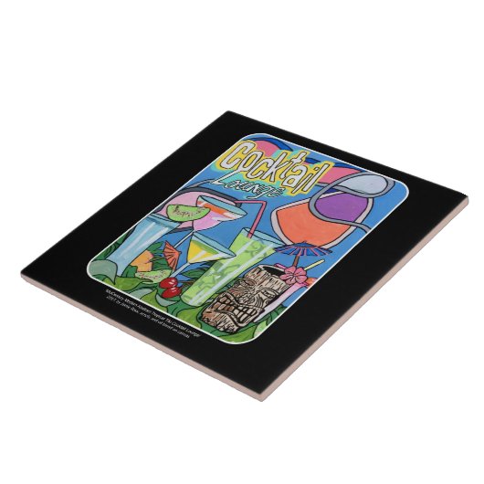 Carreau Peinture tropicale de salon de cocktail de Tiki (Côté)