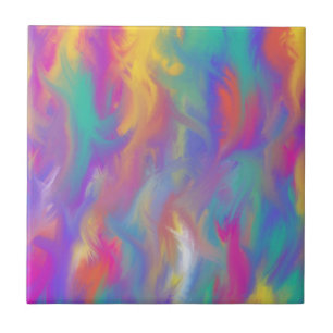 Carreau Peinture turquoise violette rose jaune moderne