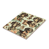 Carreau Peinture vintage Dachshund transparente (Côté)