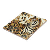 Carreau Peinture vintage de tigre d'or (Côté)