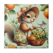 Carreau Peinture vintage d'écureuil (Devant)