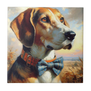 Carreau Peinture vintage en anglais Foxhound
