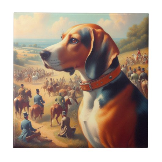 Carreau Peinture vintage pour chien de collection (Devant)