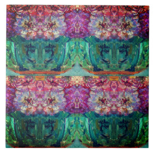 Carreau Peinture vintage Vase Magenta Abstraite