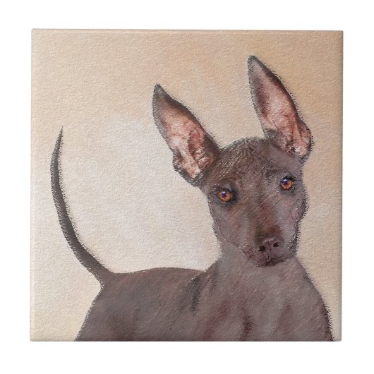 Carreau Peinture Xoloitzcuintli - Cute Original Chien Art (Devant)