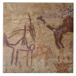 Carreau Peintures rupestres préhistoriques avec des chamea