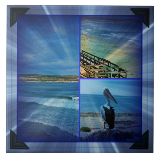 Carreau Pelican Beach Sparkle Collage, (Devant)