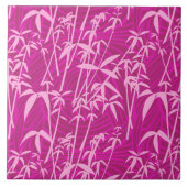 Carreau Pelouse de bambou rose sur motif magenta (Devant)