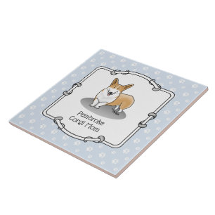 Carreau Pembroke Welsh Corgi Maman (rouge 1) Chien Maman M
