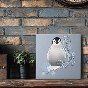 Carreau Pengouin Art Nouveau Flocons de Neige Hiver Fantai
