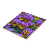 Carreau Pensées violettes et dorées (Côté)