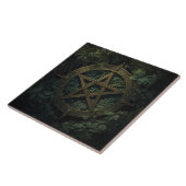 Carreau Pentacle de sorcière verte inspirée de Lemuria ave (Côté)