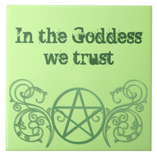 Carreau Pentacle vert aux fleurs (Devant)