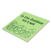Carreau Pentacle vert aux fleurs (Côté)