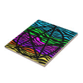 Carreau Pentagramme d'impression couleur Zebra (Côté)