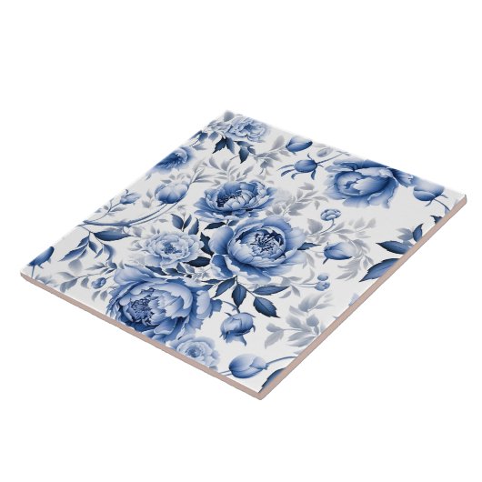 Carreau Peonies bleues (Côté)