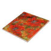 Carreau Pépites d'aquarelle rouge-orange (Côté)