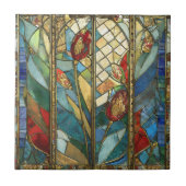 Carreau Pépites en chef rouges en verre tendu au lever du (Devant)