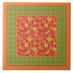 Carreau Pépites et Motif frontalier Pois sur vert