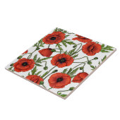 Carreau Pépites, rouge et vert sur blanc (Côté)