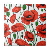 Carreau Pépites rouges dans un champ sur blanc (Devant)