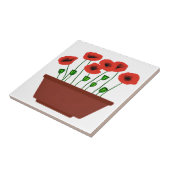 Carreau Pépites rouges dans un planteur en terre cuite (Côté)