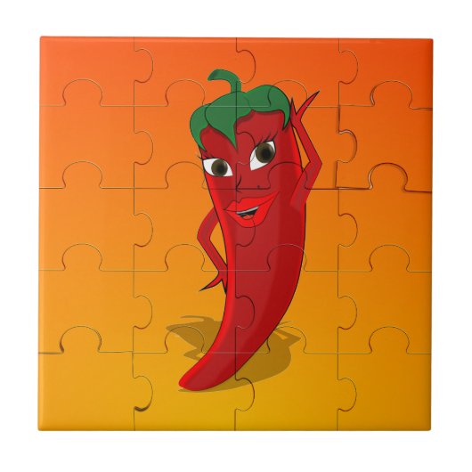 Carreau Pepper Rouge Diva Puzzle (Devant)