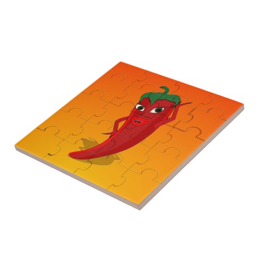 Carreau Pepper Rouge Diva Puzzle (Côté)