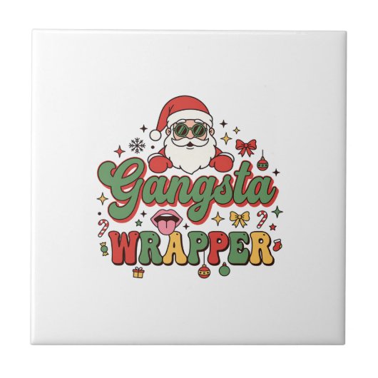 Carreau Père Noël Gangsta Wrapper Noël (Devant)
