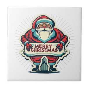 Carreau Père Noël Joyeux Message Diffusion Joie de Noël