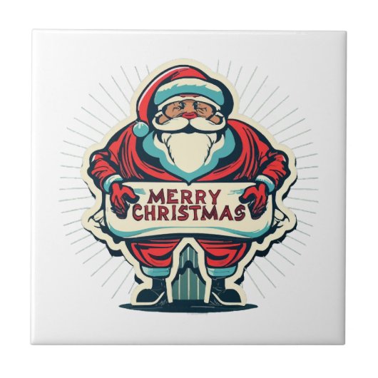 Carreau Père Noël Joyeux Message Diffusion Joie de Noël (Devant)