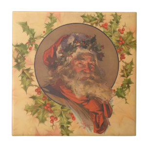 Carreau Père Noël Leyendecker Antique Victorien