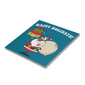 Carreau Père Noël noire avec cadeaux (Côté)