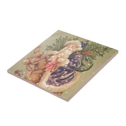 Carreau Père Noël Riding Donkey (Côté)