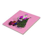 Carreau Père Noël rose (Côté)