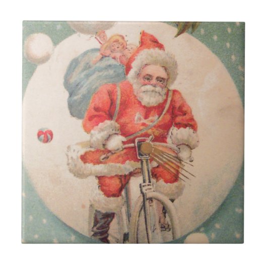 Carreau Père Noël sur Bicylce (Devant)