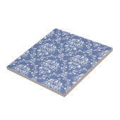 Carreau Périwinkle bleu et blanc Damas (Côté)
