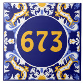 Carreau Périwinkle numérique personnalisé, Azulejos bleu e (Devant)