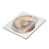 Carreau Perle orange coquille de nautile 3D mer plage (Côté)