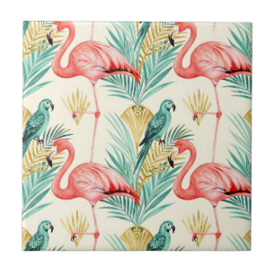 Carreau Perroquet flamant tropical Jungle
