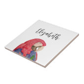 Carreau Perroquet tropical Dessin Macaw coloré (Côté)