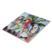 Carreau Perroquets dans la tuile de paradis (Côté)