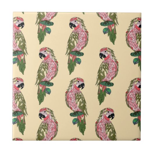 Carreau Perroquets de style de Zentangle (Devant)