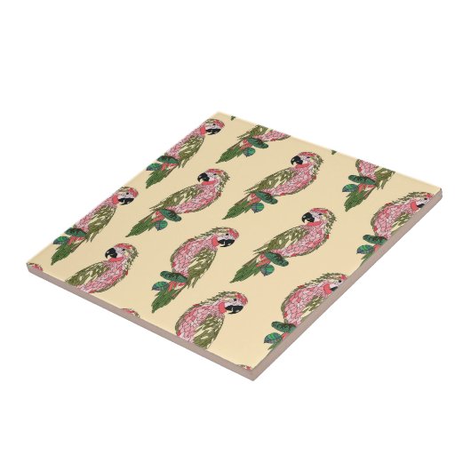 Carreau Perroquets de style de Zentangle (Côté)