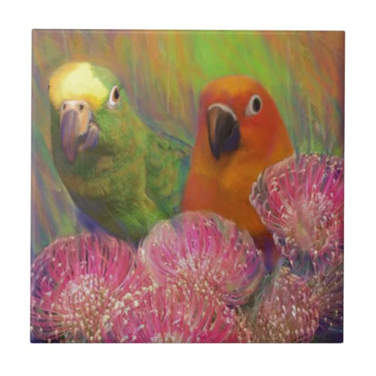 Carreau Perroquets de Sun Conures (Devant)