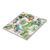 Carreau Perroquets oiseaux tropicaux motif (Côté)